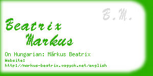 beatrix markus business card