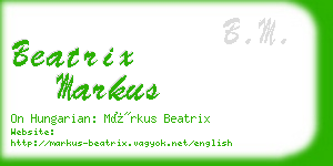 beatrix markus business card